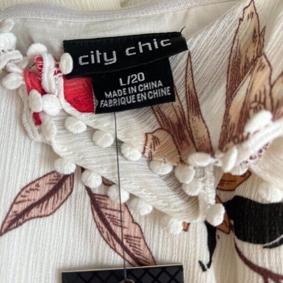 City Chic Women's Off Shoulder Wide Leg Jumpsuit Size 20 Cocktail Floral $149 - Picture 2 of 7